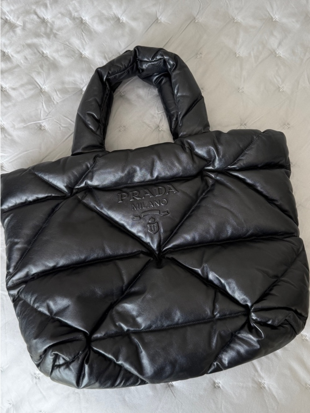 Prada Padette Nappa Leather Tote Bag Black OS - Picture 2 of 13